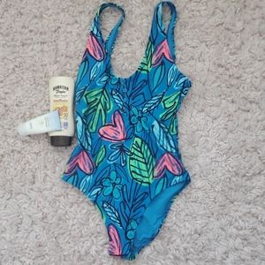 NWT Aerie Floral One Piece Full Coverage Swimsuit!